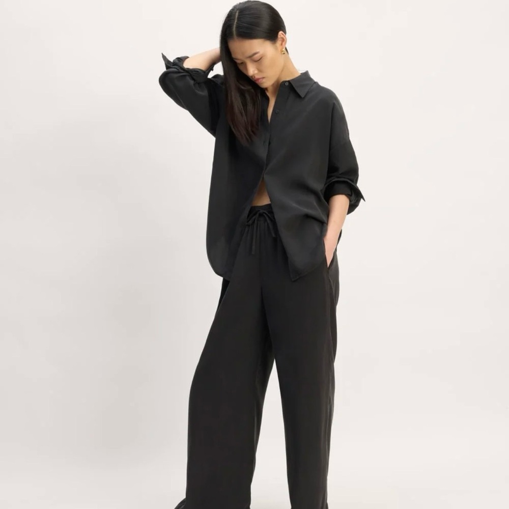 Everlane Oversized Button-Up Shirt | Black | XL | TENCEL™